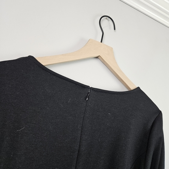 Loft V Neck Black Long Sleeve Dress - Picture 6 of 7